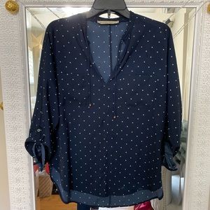 Abercrombie navy blue star dress shirt